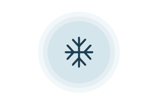 Light blue circular snowflake icon, 2