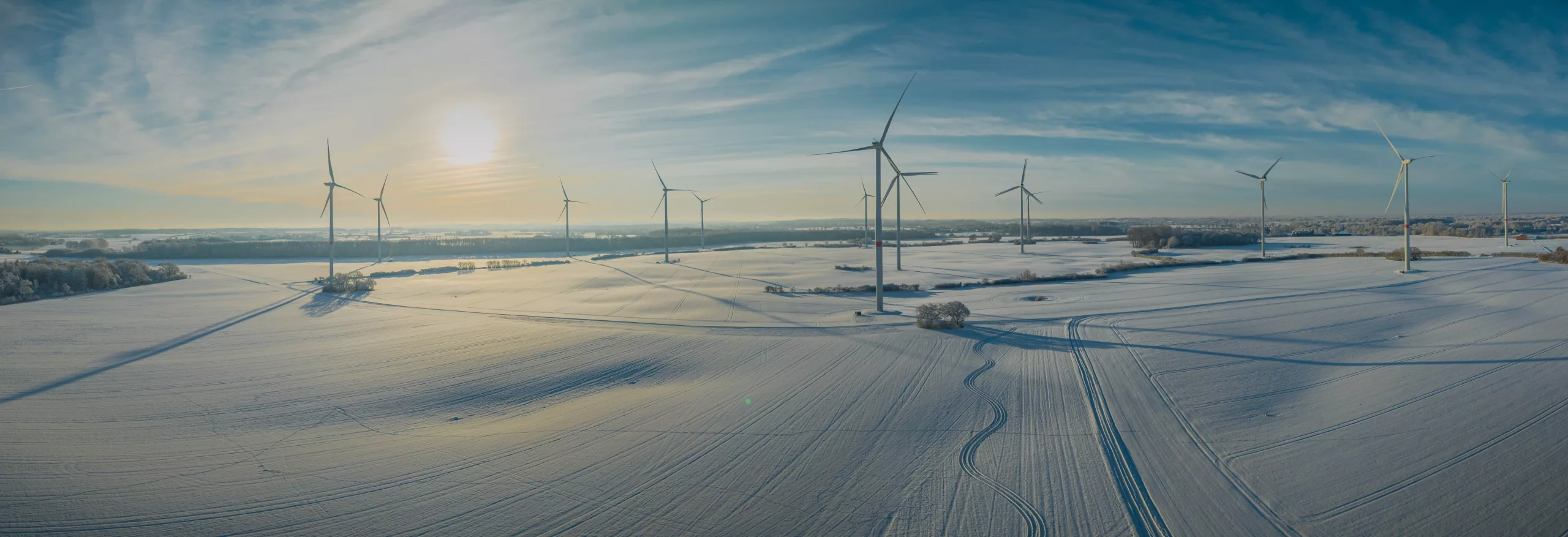Snowfield full of wind turbine generators, 2