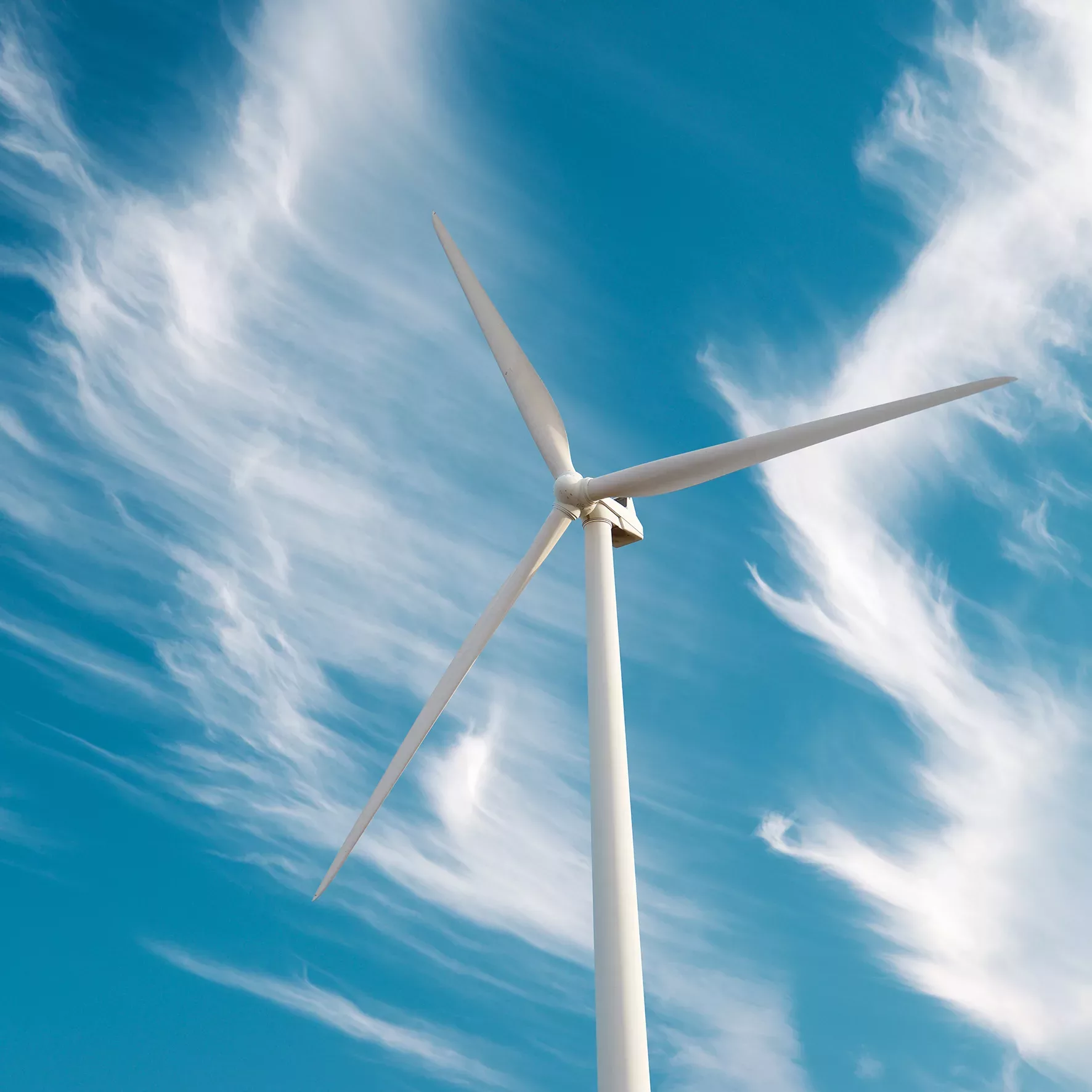 Wind power generator in the blue sky