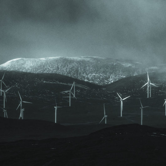 Wind turbines in the mountains, 1
