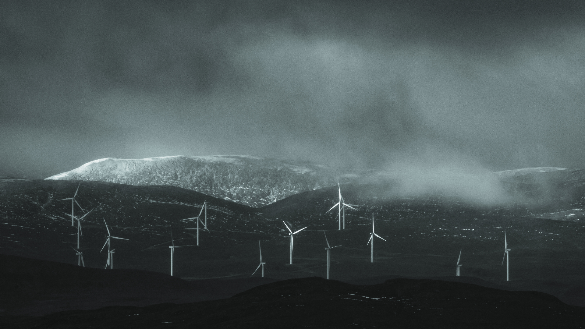 Wind turbines in the mountains, 2
