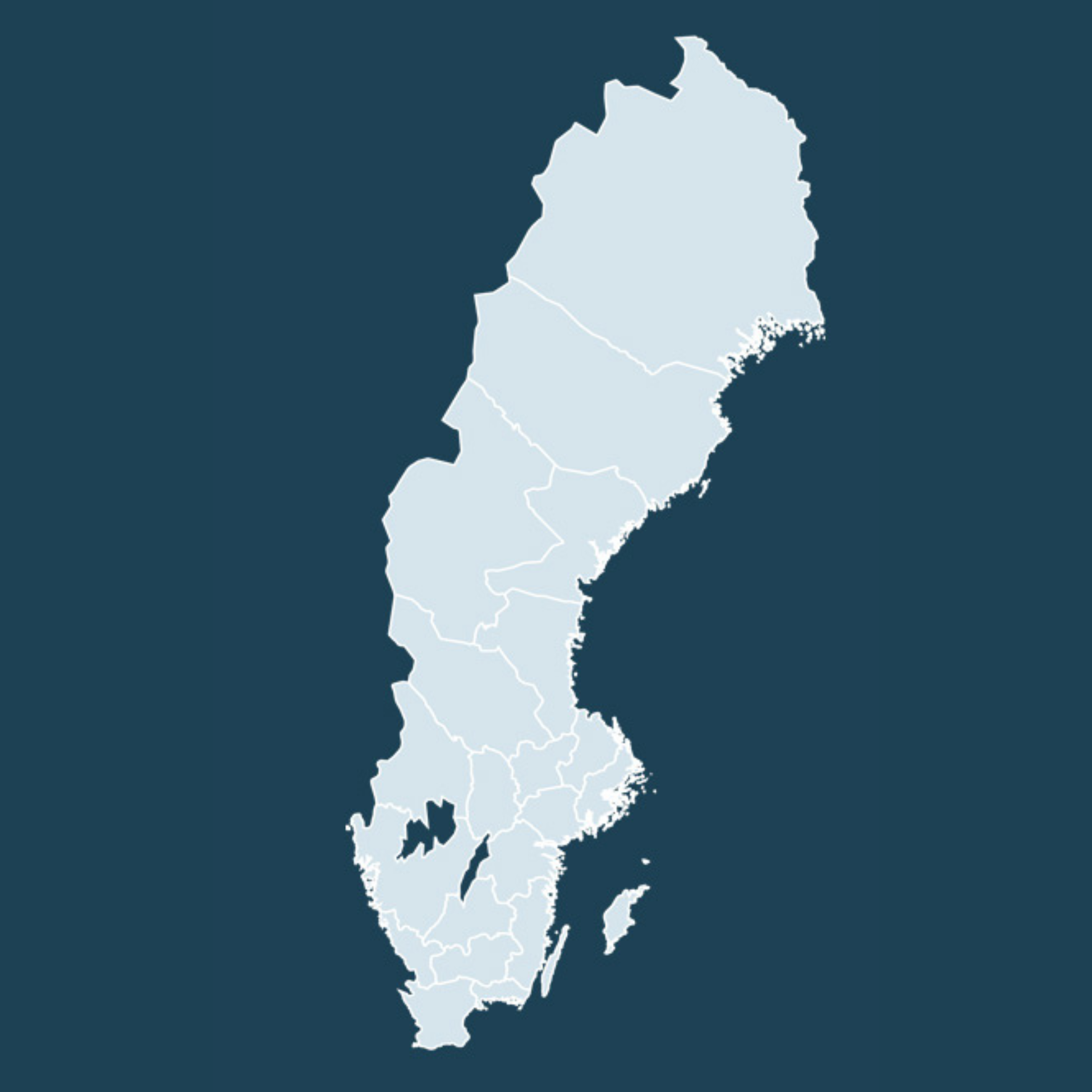 Map of Sweden indicating a wind farm with icing losses who could use ice protection to improve AEP and generate ROI, 2