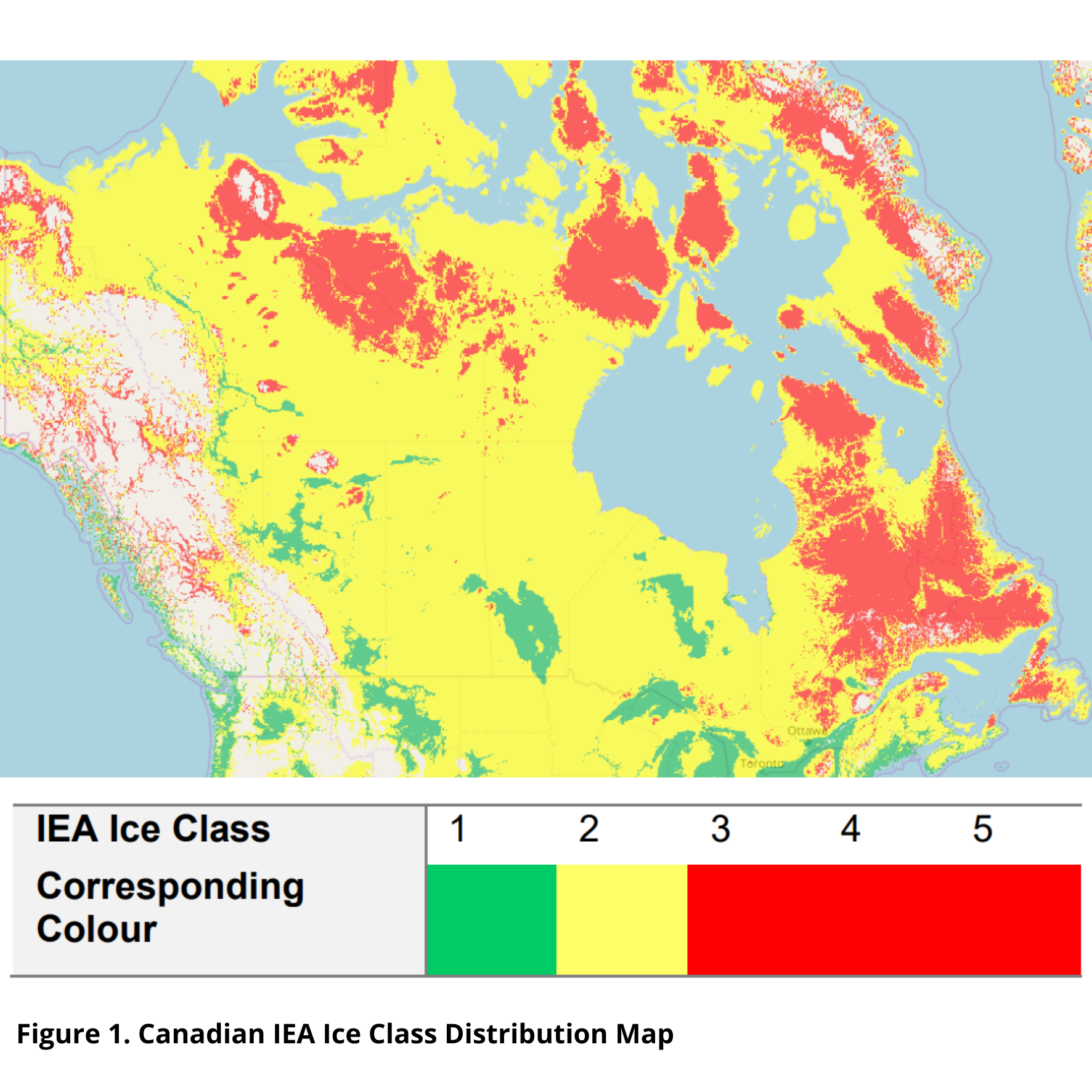 IEA ice class distribution map diagram in Canada, 1