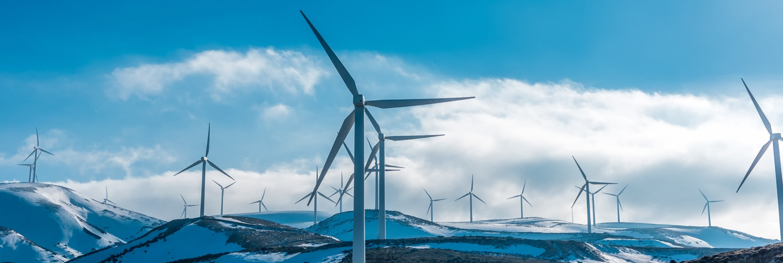 Wind turbines in snowy conditions with blade icing, 1