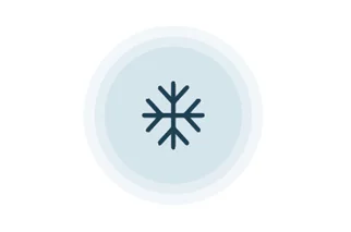 Light blue circular snowflake icon, 2