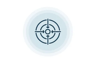 Light blue circular target icon, 2