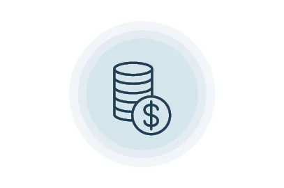 Light blue circular money icon, 2