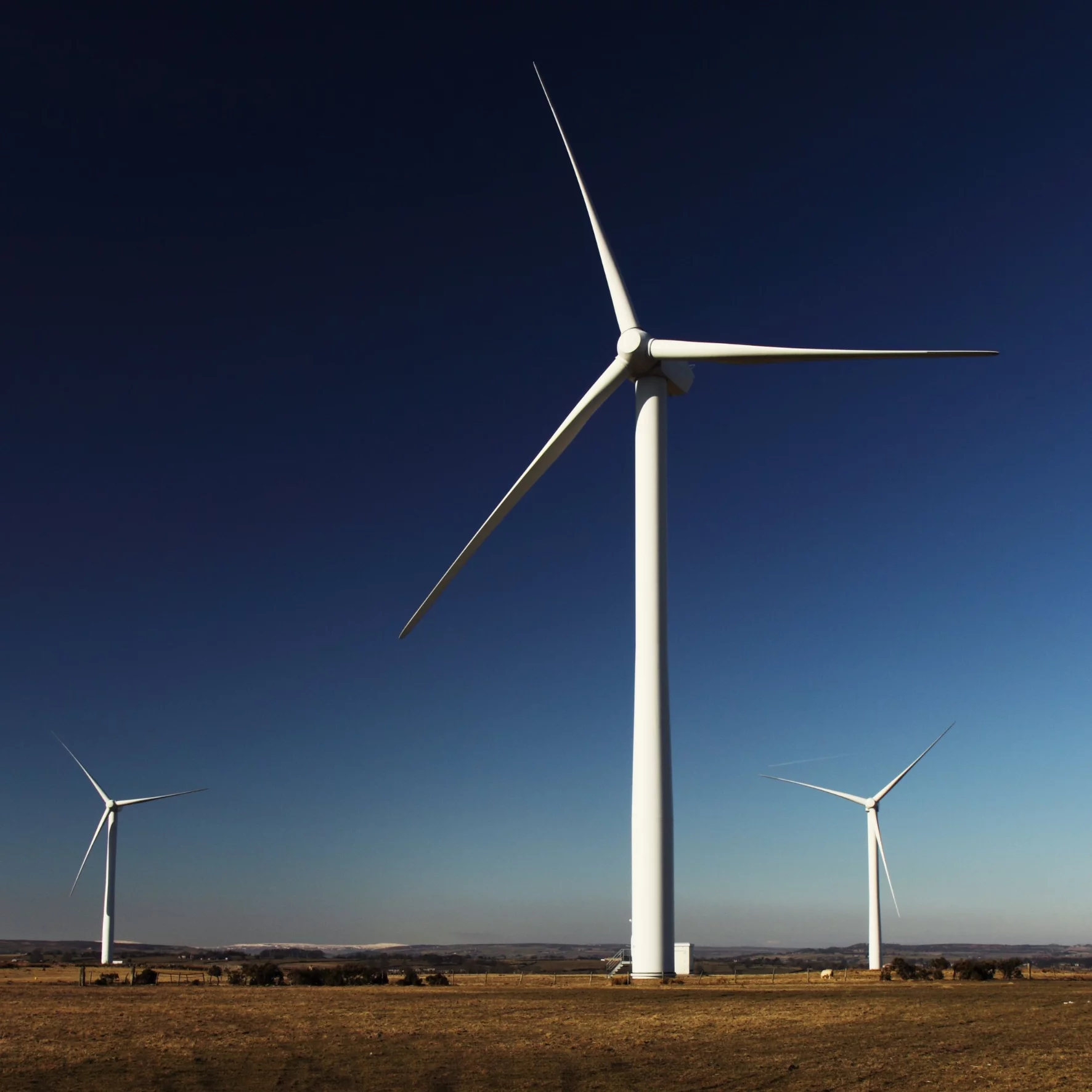 Wind energy generators in the night